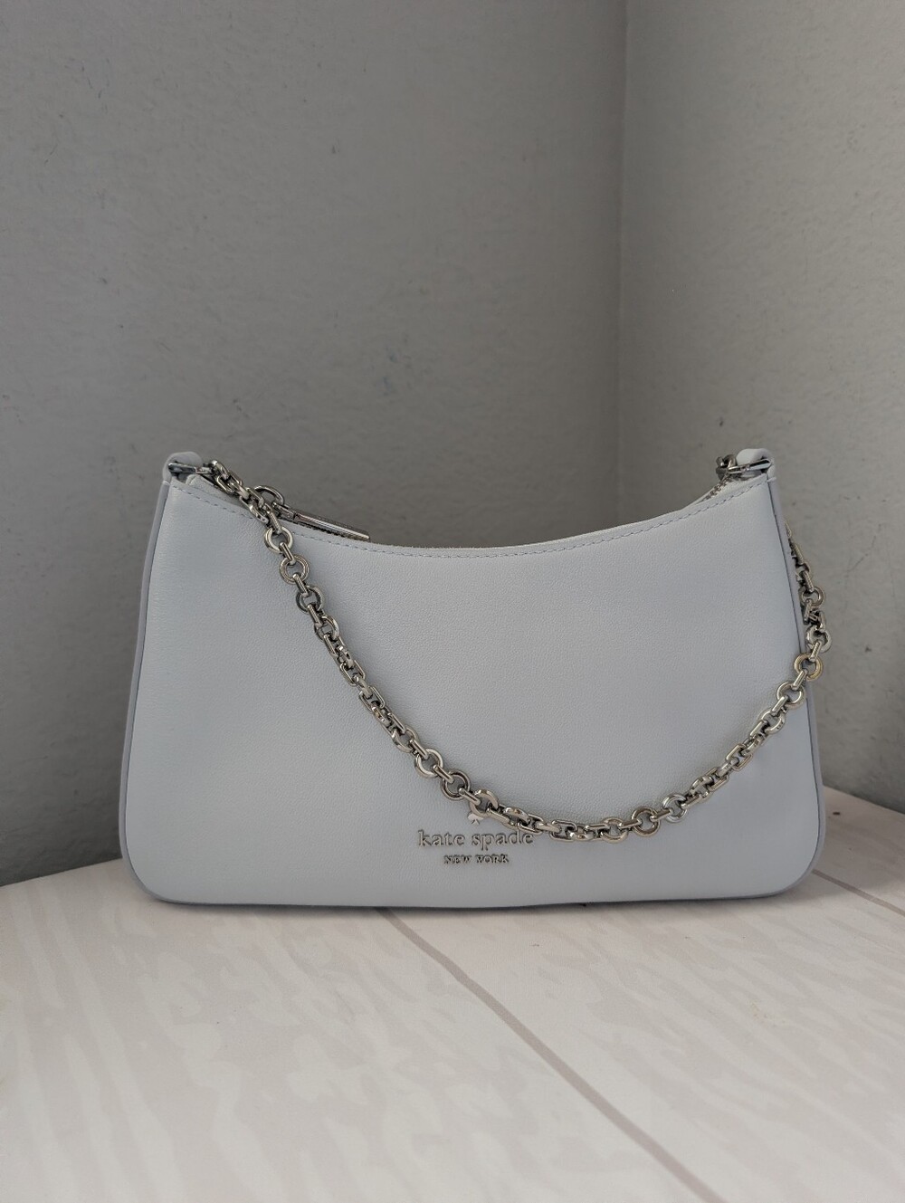 NWT Kate Spade K0454 Margot Leather Shoulder Bag In Pale Sapphirine
